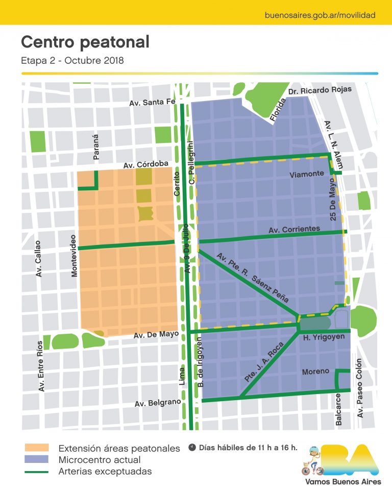 La zona de Tribunales será zona peatonal con restricción vehicular