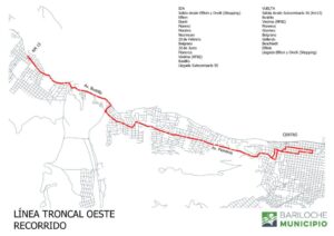 Recorrido línea troncal Oeste