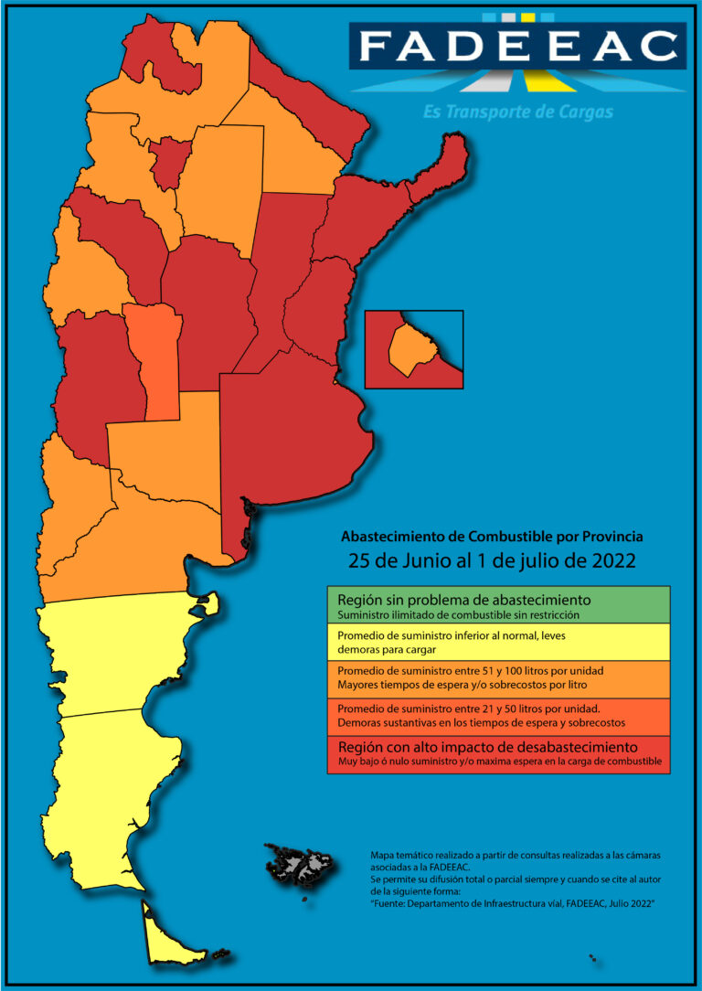 Fadeeac aseguró que se “generalizan las dificultades para que el transporte de cargas acceda al gasoil”