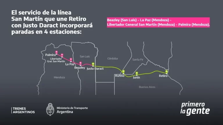 Anunciaron tarifas y fecha de comienzo del tren a Mendoza