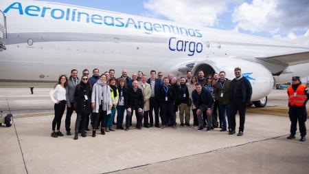 Aerolíneas Argentinas Cargo presentó su primera aeronave en Ezeiza