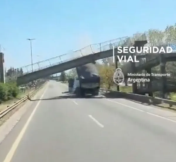 Fue suspendido el camionero que derribó un puente peatonal en la ruta 36