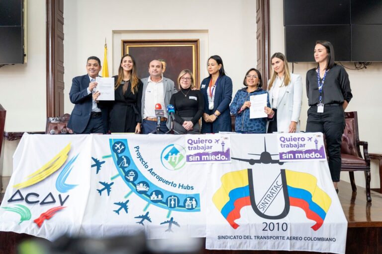 Colombia: la ITF celebró la introducción de una “legislación innovadora” para proteger a los trabajadores y trabajadoras de la aviación