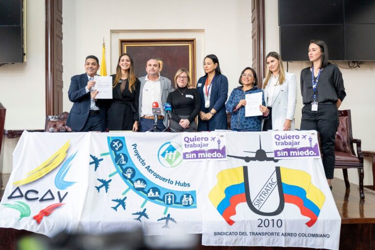 Colombia: la ITF celebró la introducción de una “legislación innovadora” para proteger a los trabajadores y trabajadoras de la aviación