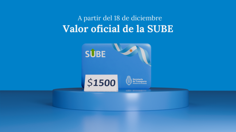 Nuevo valor de la tarjeta SUBE en puntos de venta habilitados